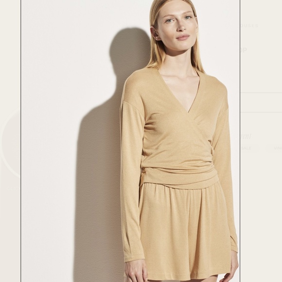 $110 Women's Vince Pull-On Oversized Lounge Shorts XS In Beige - Picture 1 of 7